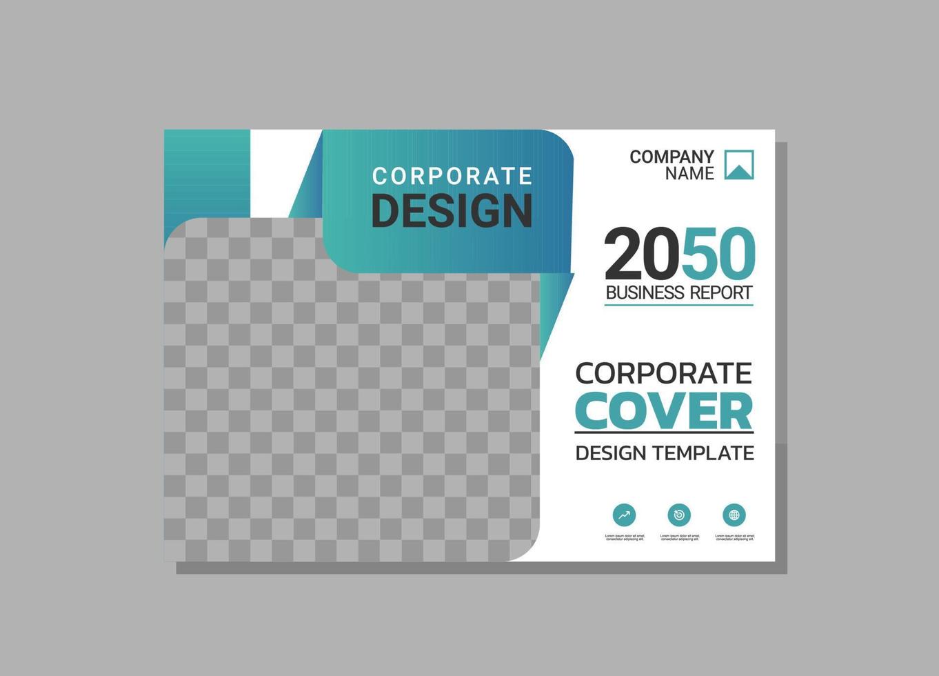 design horizontal de capa de livro corporativo vetor