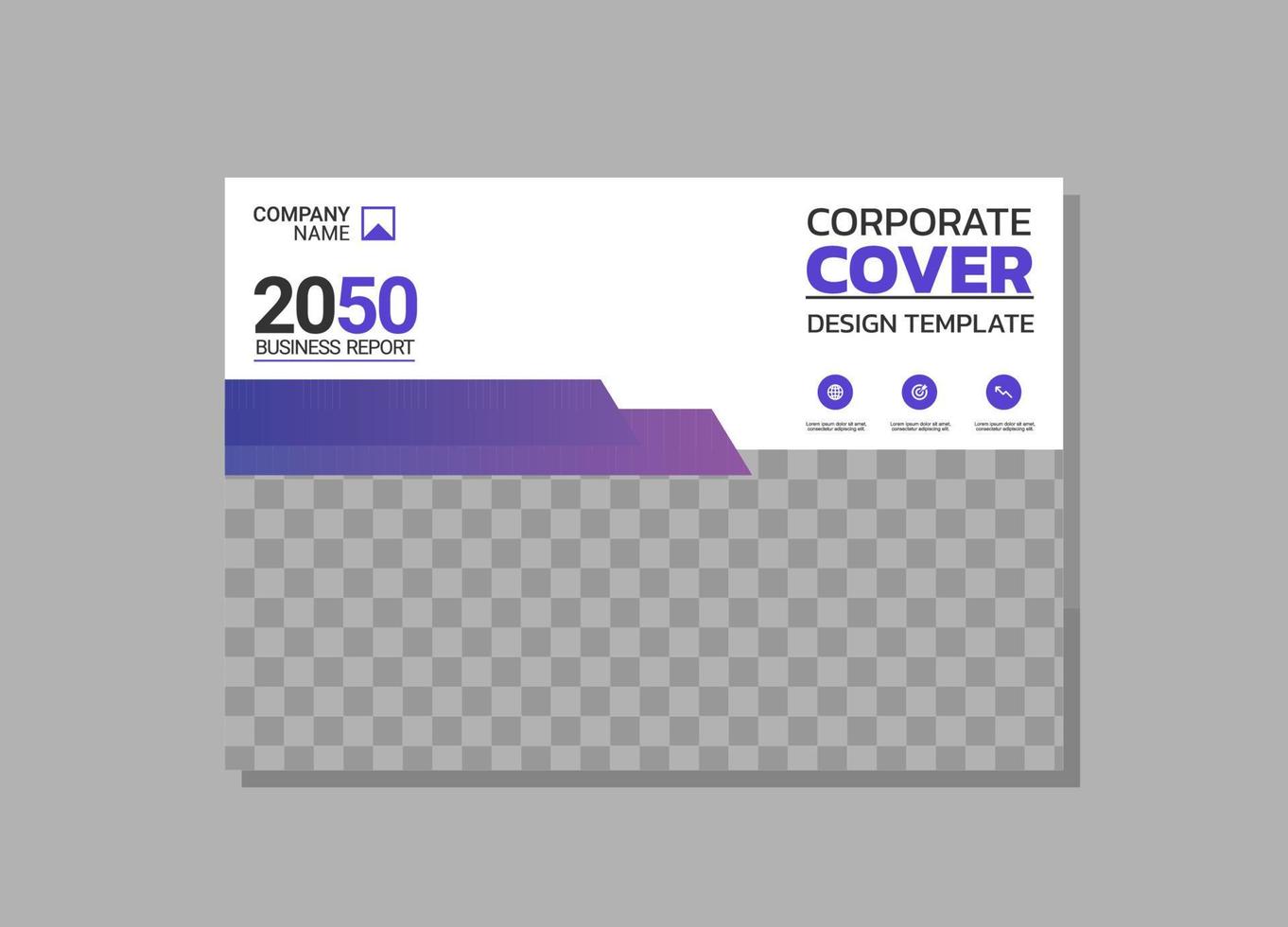 design horizontal de capa de livro corporativo vetor