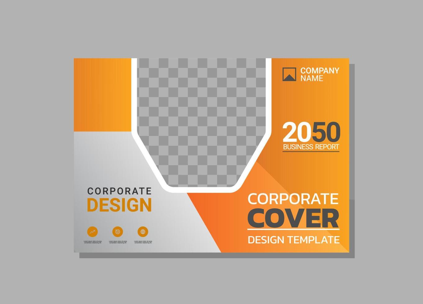 design horizontal de capa de livro corporativo vetor