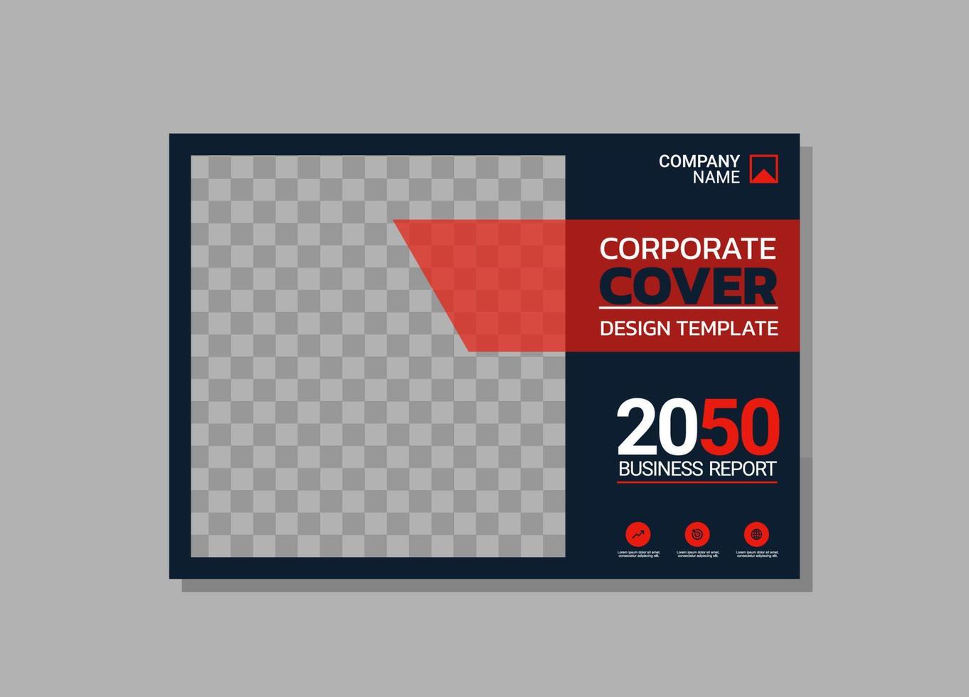 design horizontal de capa de livro corporativo vetor