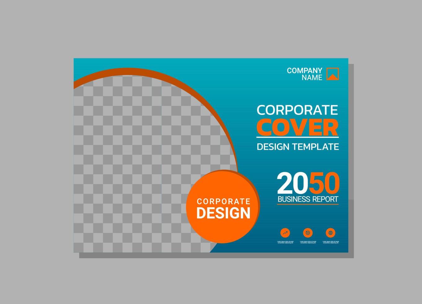 design horizontal de capa de livro corporativo vetor