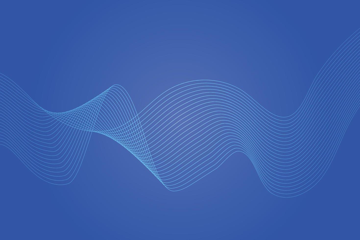 linha abstrata onda fundo gradiente azul. fundo abstrato de linha ondulada colorida moderna vetor