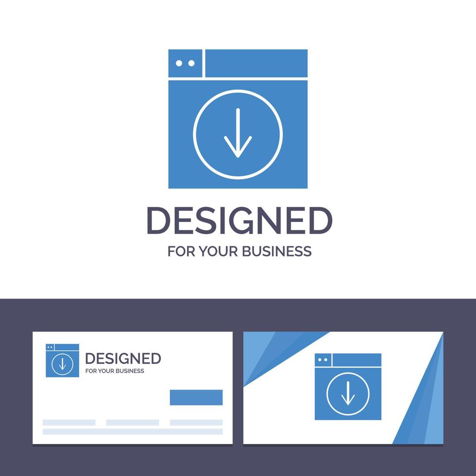 cartão de visita criativo e modelo de logotipo web design baixar ilustração vetorial de aplicativo vetor