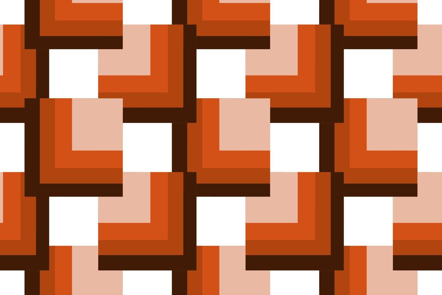 padrão abstrato geométrico sem costura. cor marrom e laranja com quadrado. ilustração vetorial. vetor