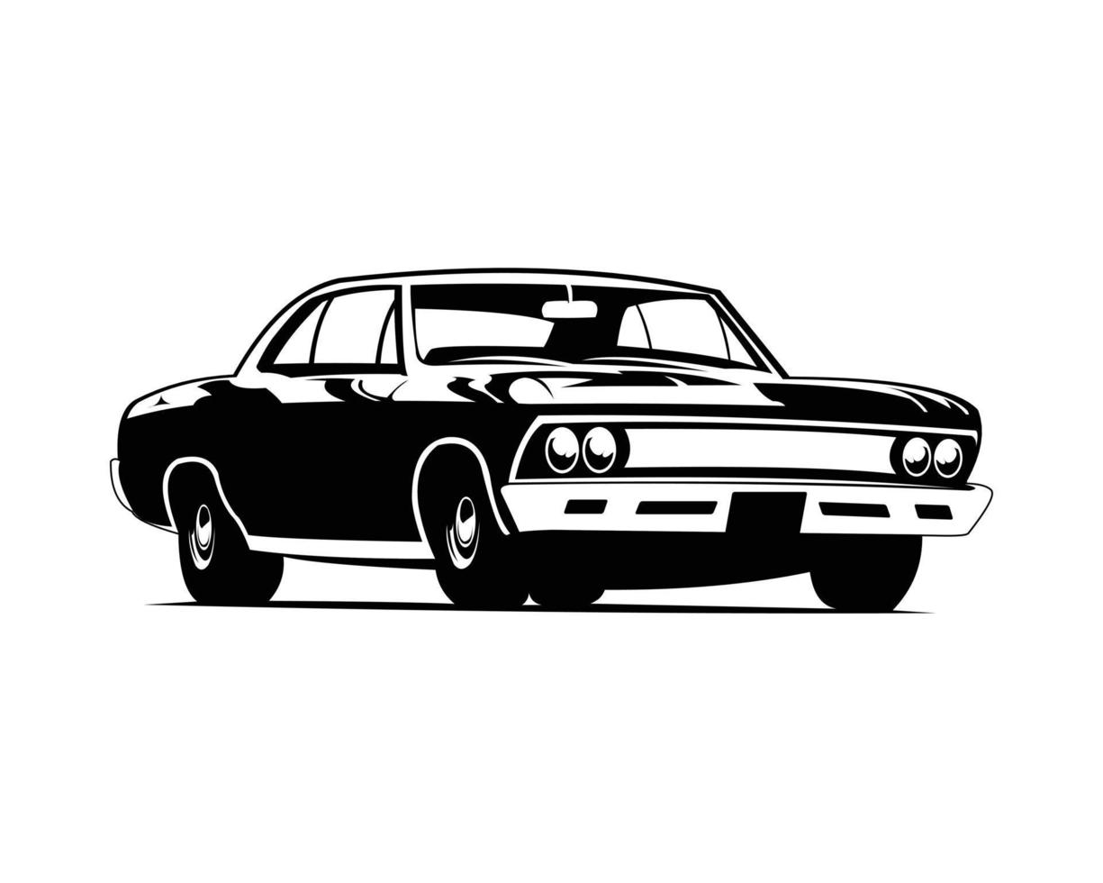 design de logotipo de muscle car americano antigo vetor