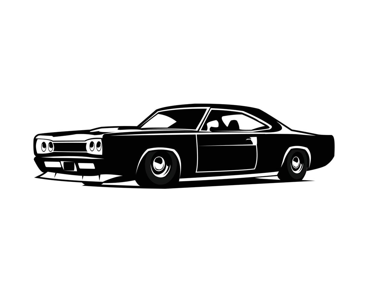 emblema de vetor preto isolado de muscle car