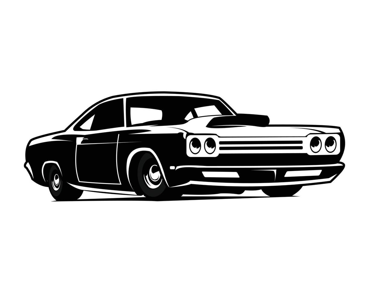 design de emblema de vetor preto isolado de muscle car