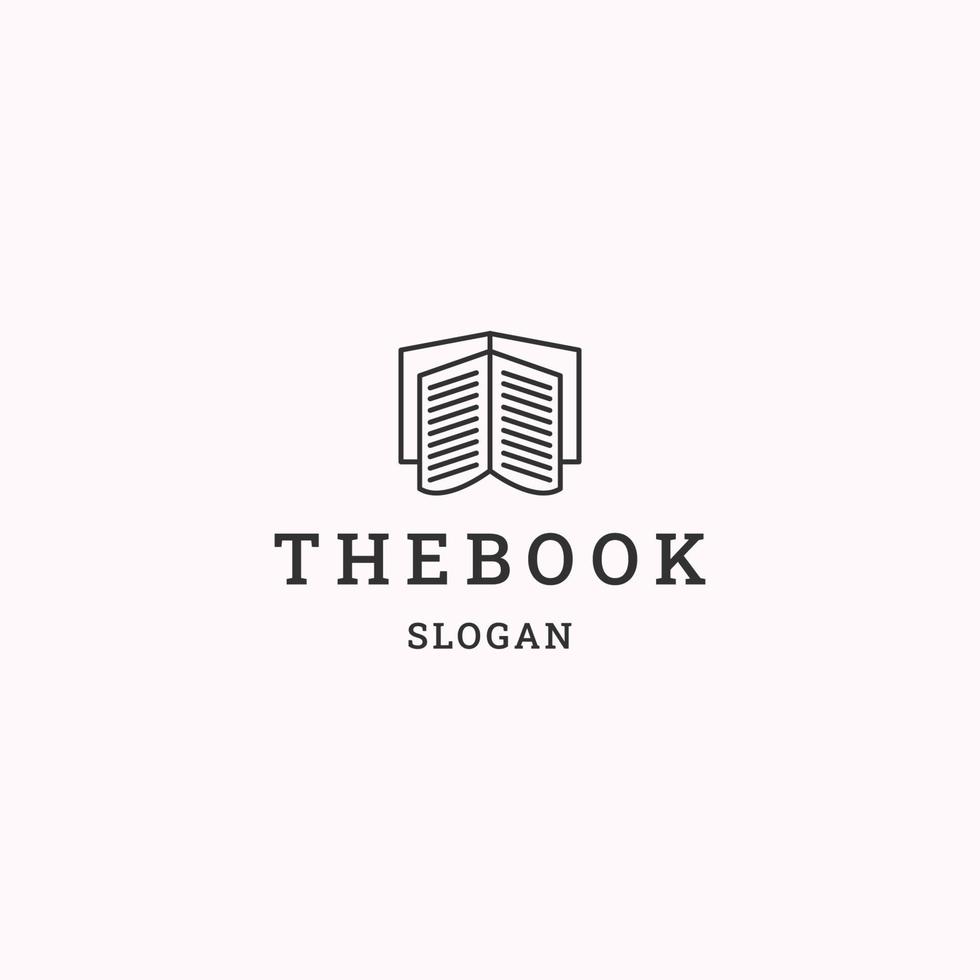 o modelo de design plano de ícone de logotipo de livro vetor