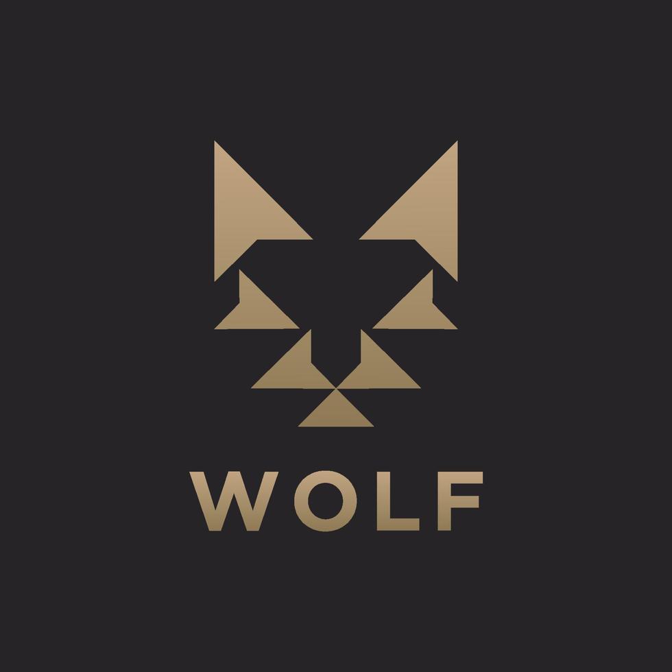 vetor plano de modelo de design de ícone de logotipo de lobo