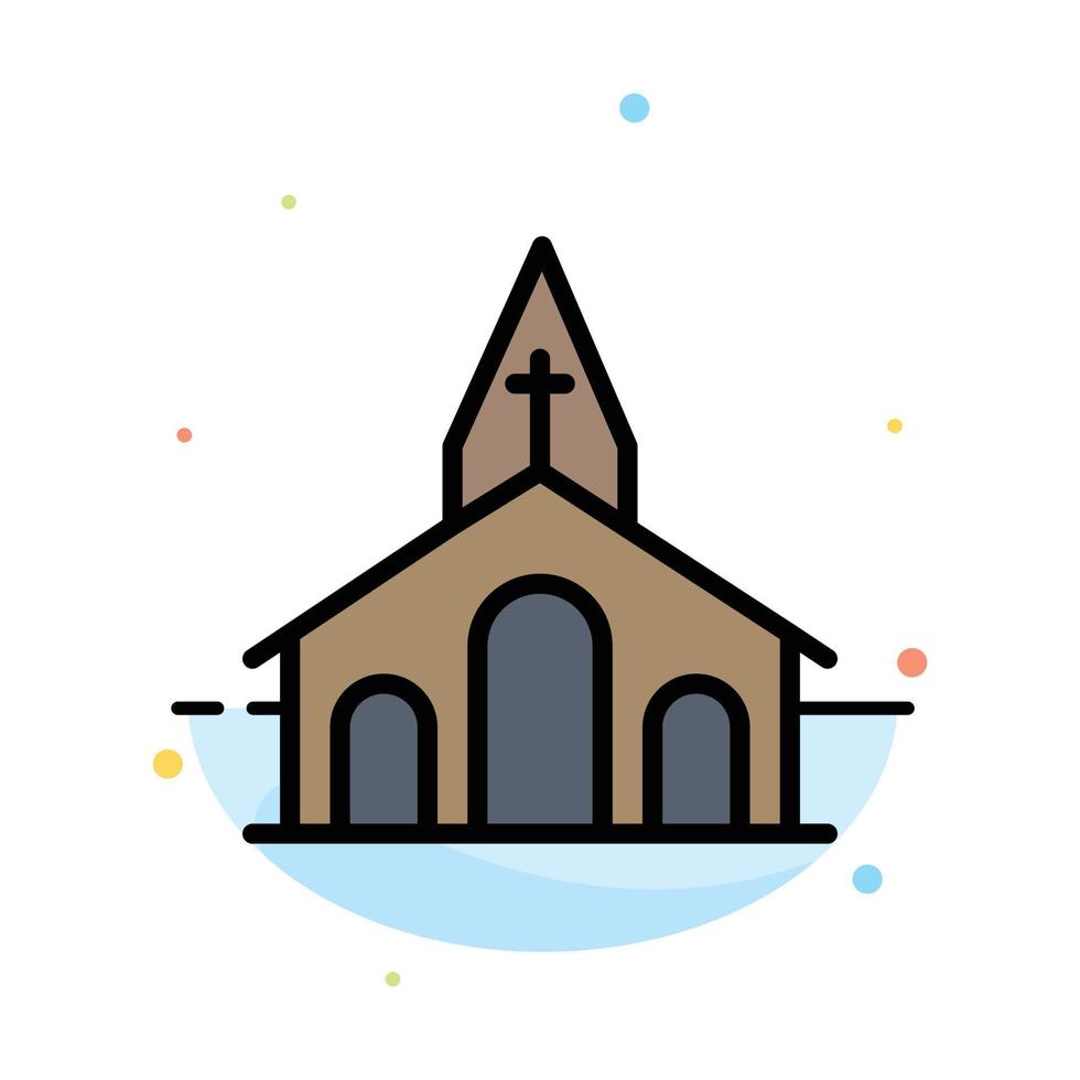 modelo de ícone de cor plana abstrata de cruz cristã de celebração da igreja vetor