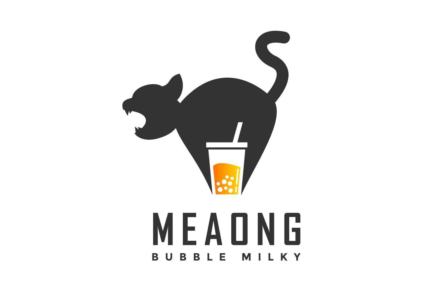 logotipo do gato, adequado para marcas de bebidas, cafés e outros. vetor