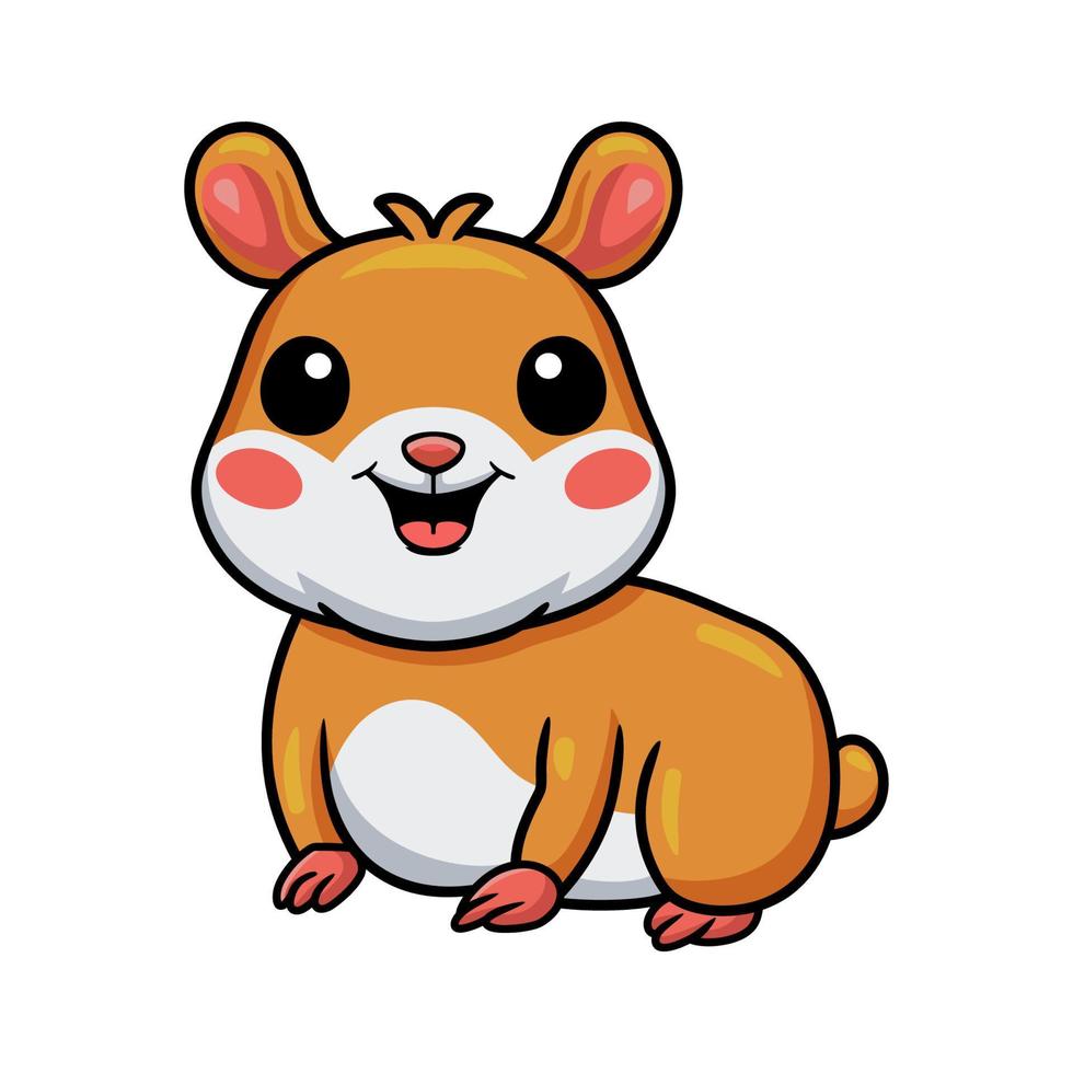 personagem de desenho animado de hamster bonitinho vetor