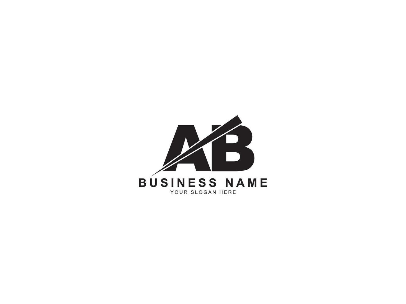 ícone do logotipo da letra ab, design de letra minimalista do logotipo ab vetor