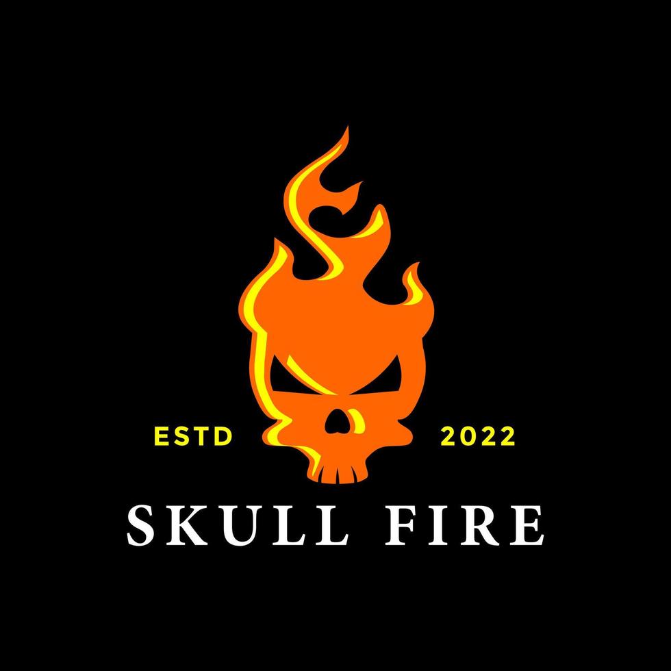 vetor de ilustração do logotipo do crânio de fogo.