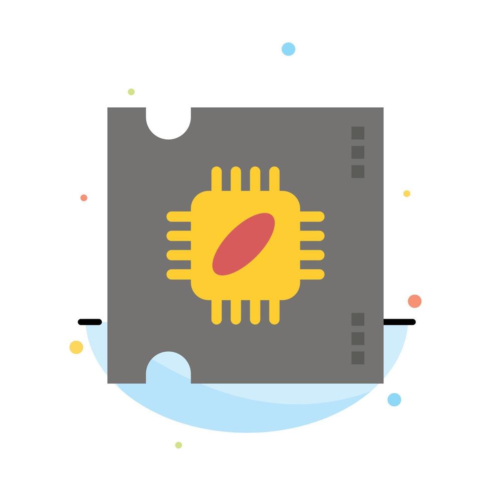 modelo de ícone de cor plana abstrato de chip de processador de microchip cpu vetor