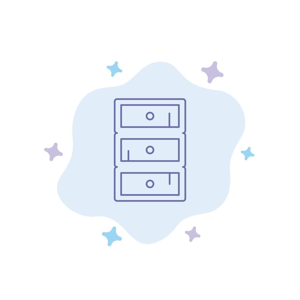 ícone azul do armário do armário do armário seguro no fundo abstrato da nuvem vetor