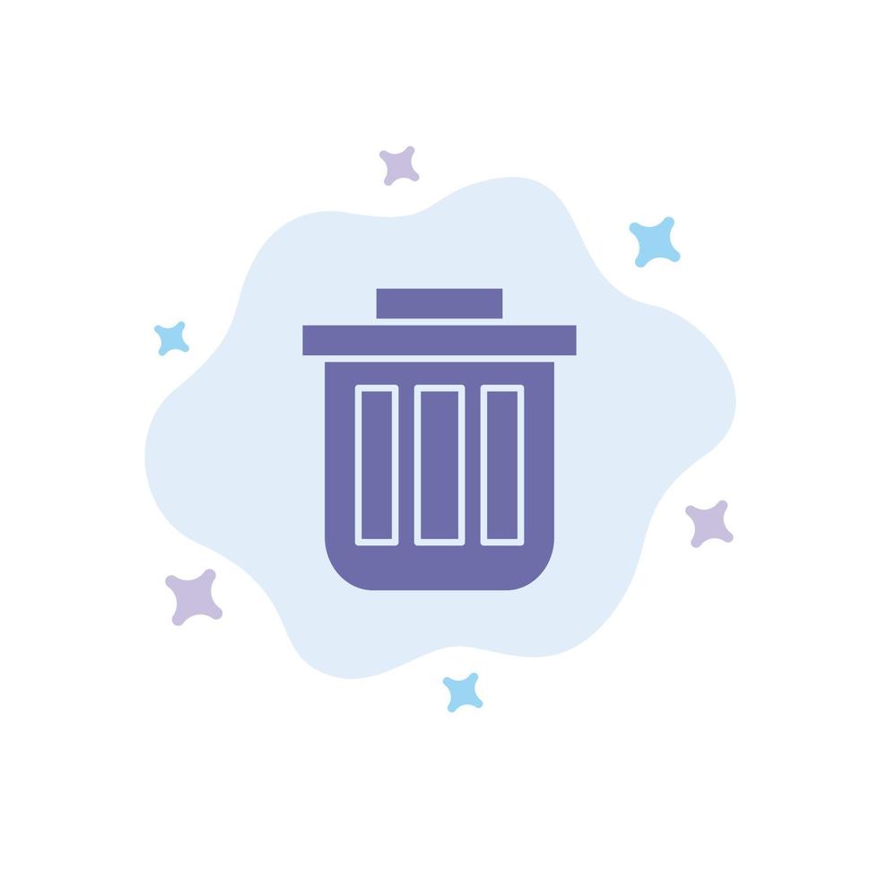 cesto de lixo pode recipiente ícone azul do escritório do caixote do lixo no fundo da nuvem abstrata vetor