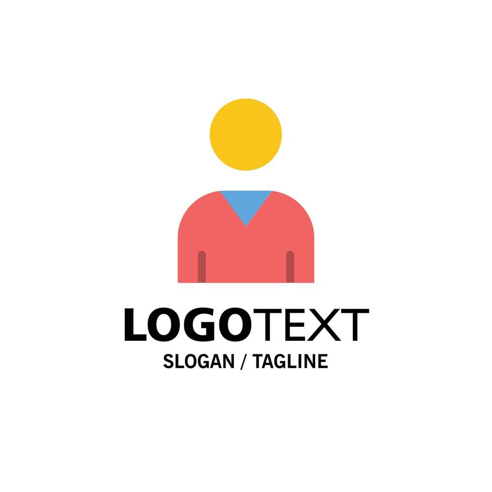 modelo de logotipo de negócios de usuário de interface de avatar cor lisa vetor