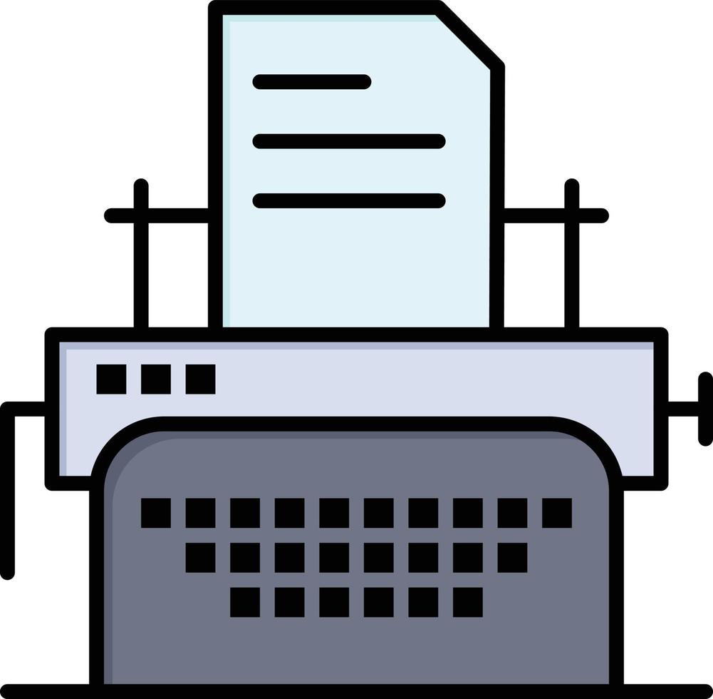 modelo de banner de ícone de vetor de ícone de cor plana de máquina de impressão de fax de impressora