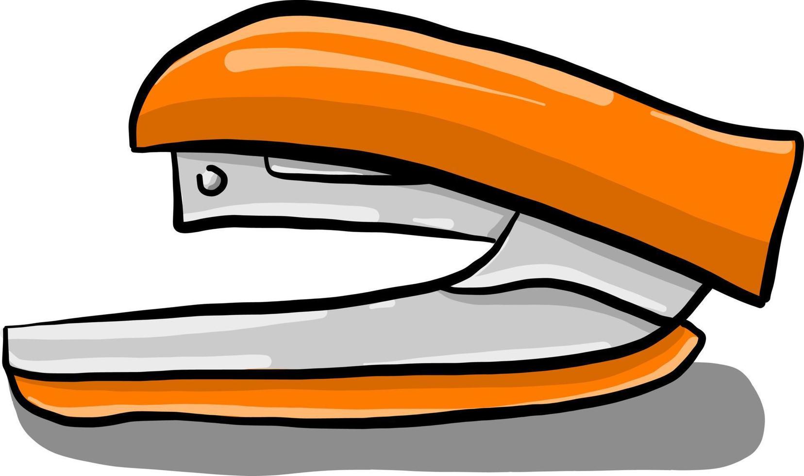 grampeador laranja, ilustração, vetor em fundo branco