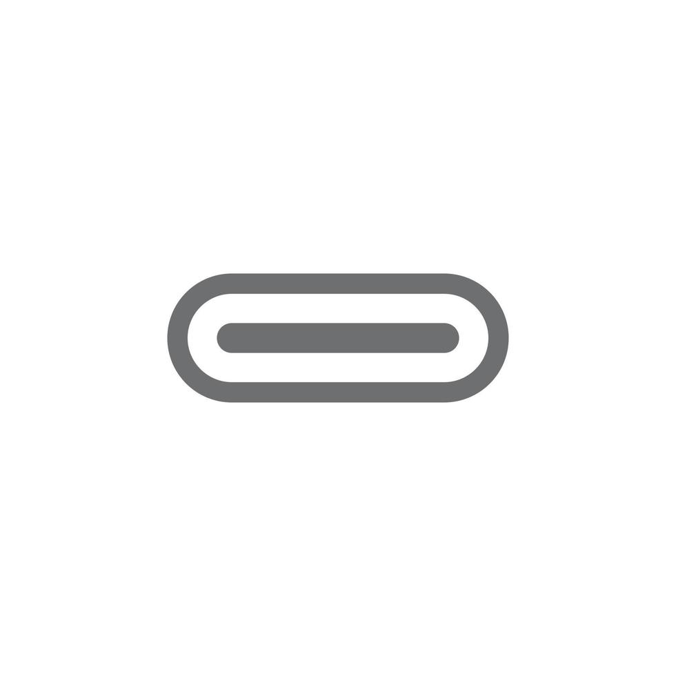 eps10 cinza vetor usb tipo c porta conector abstrato ícone isolado no fundo branco. tipo c símbolo de cabo de carga em um estilo moderno simples e moderno para o design do seu site, logotipo e aplicativo móvel