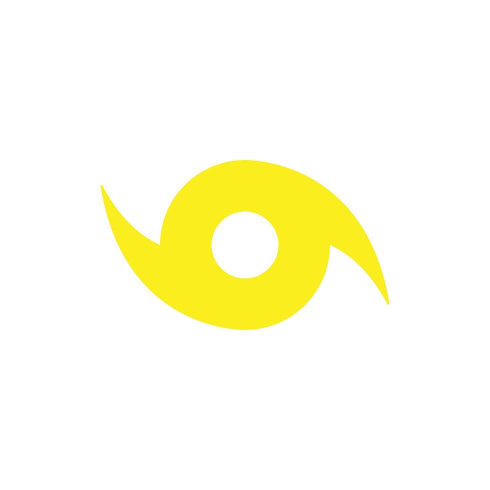 eps10 amarelo vector furacão ou ícone sólido tornado isolado no fundo branco. símbolo de tempestade tropical ou turbilhão em um estilo moderno simples e moderno para o design do seu site, logotipo e aplicativo móvel