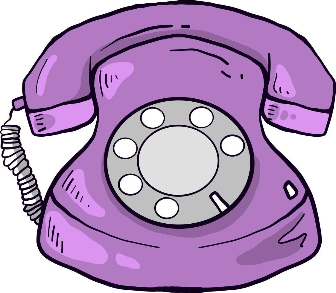 telefone roxo, ilustração, vetor em fundo branco