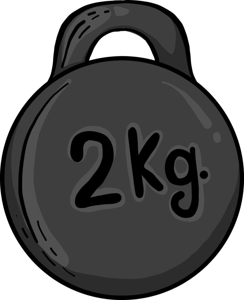 2kg de kettleball, ilustração, vetor em fundo branco