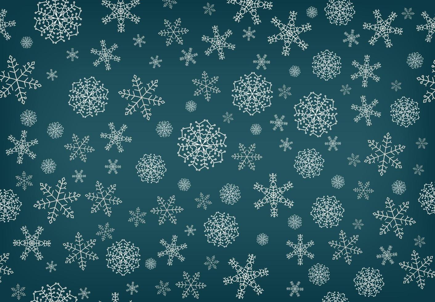 fundo de inverno com neve caindo e flocos de neve. feliz natal e feliz ano novo fundo. ilustração vetorial. vetor