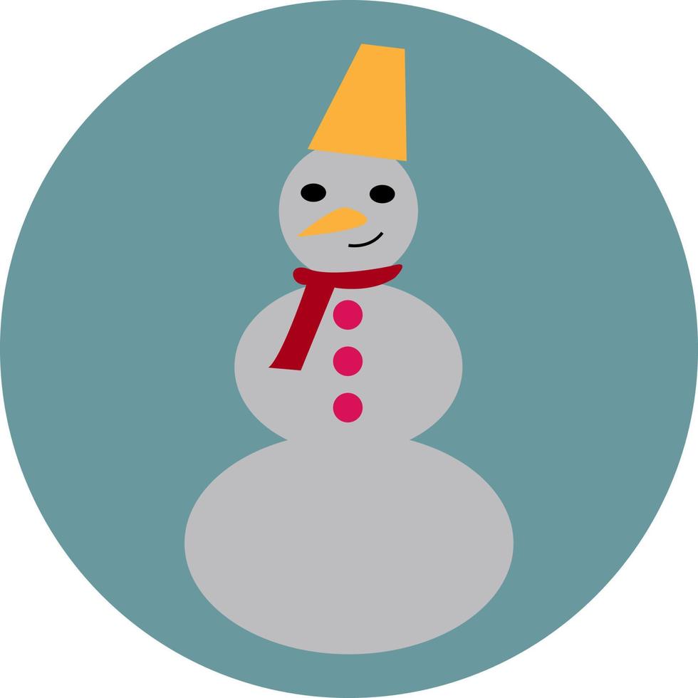 boneco de neve de inverno, ilustração, vetor em um fundo branco.