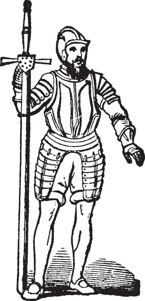 armadura allecret, ilustração vintage vetor