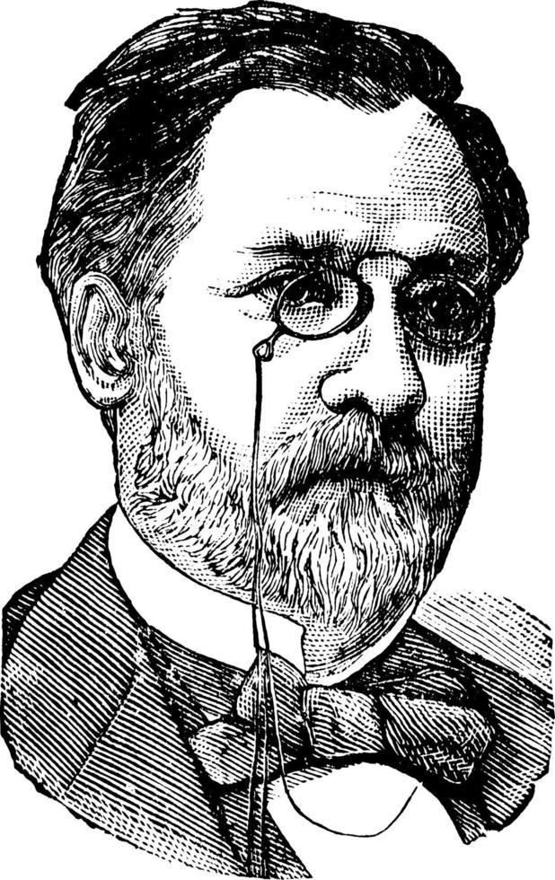 Louis Pasteur, ilustração vintage vetor