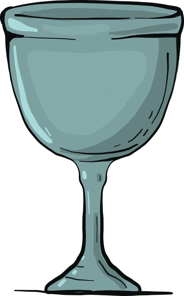 copo de vinho verde, ilustração, vetor em fundo branco