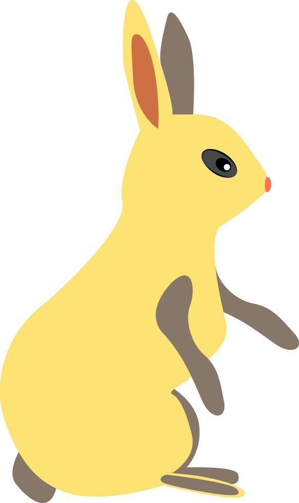 coelho amarelo, ilustração, vetor em fundo branco.