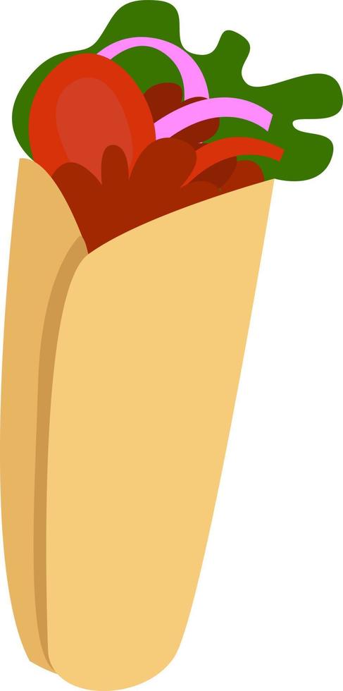 shawarma, ilustração, vetor em fundo branco.