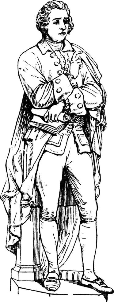 Edmund Burke, ilustração vintage vetor
