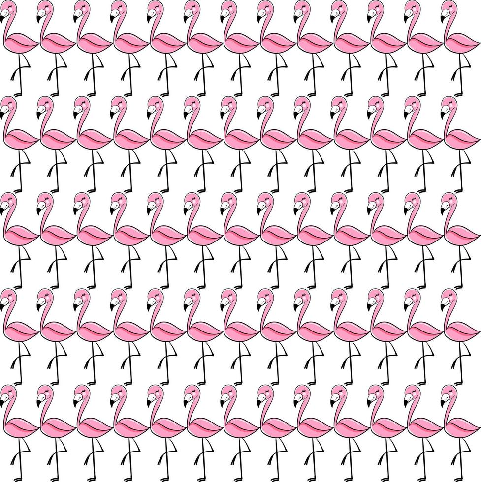 papel de parede de flamingo, ilustração, vetor em fundo branco.