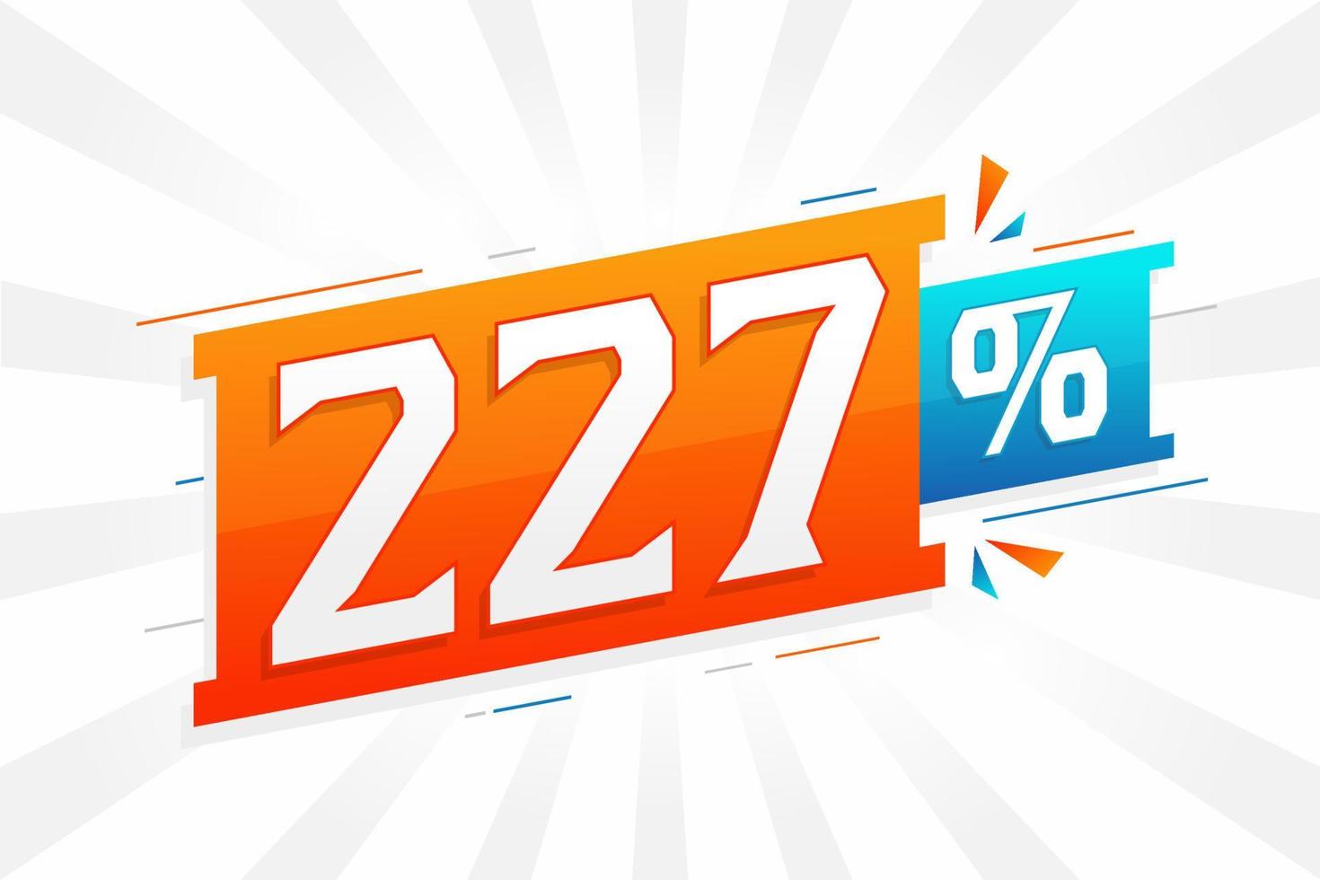 227 promoção de banner de marketing de desconto. 227 por cento de design promocional de vendas. vetor