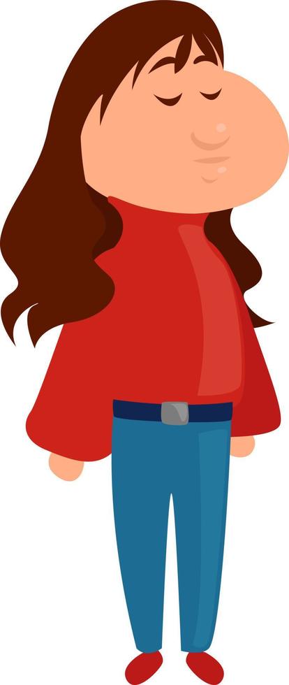 garota de gola alta vermelha, ilustração, vetor em um fundo branco.