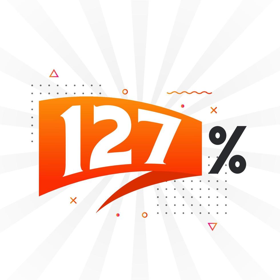 127 promoção de banner de marketing de desconto. 127 por cento de design promocional de vendas. vetor