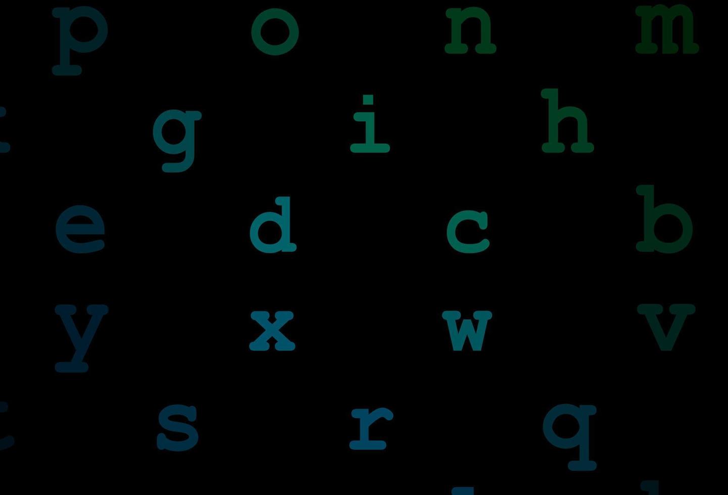 padrão de vetor azul e verde escuro com símbolos abc.
