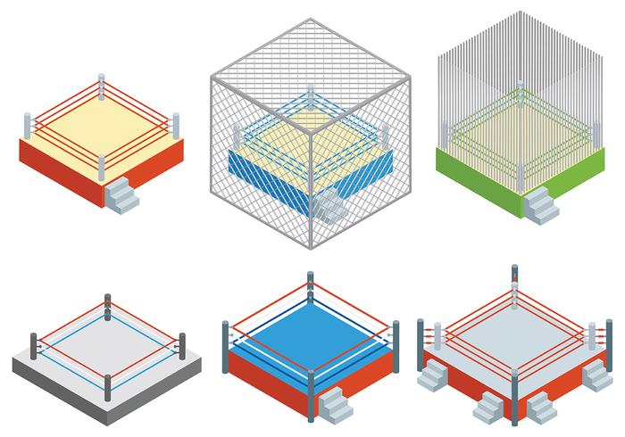 Vetor livre de ícones do anel de luta livre