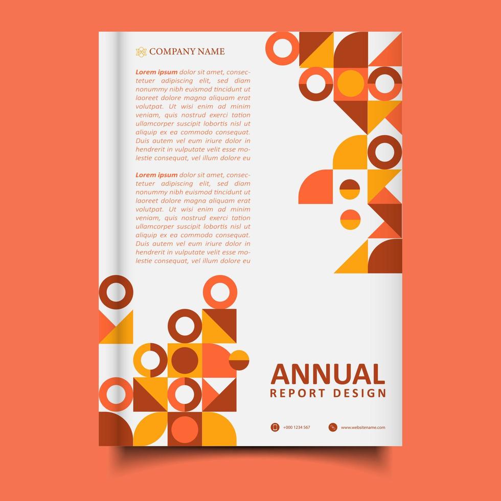 design de modelo de folheto de relatório anual de negócios corporativos memphis vetor