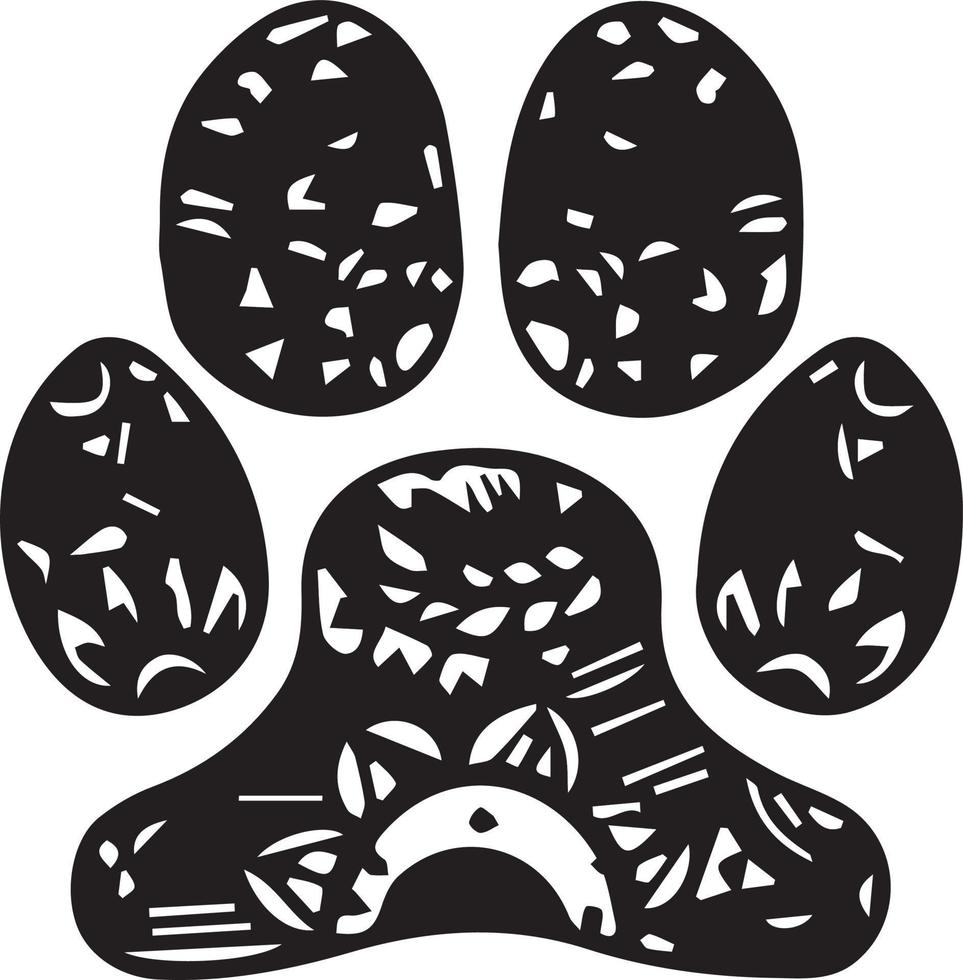 pés de urso feitos em um fundo branco com alguns elementos específicos vetor