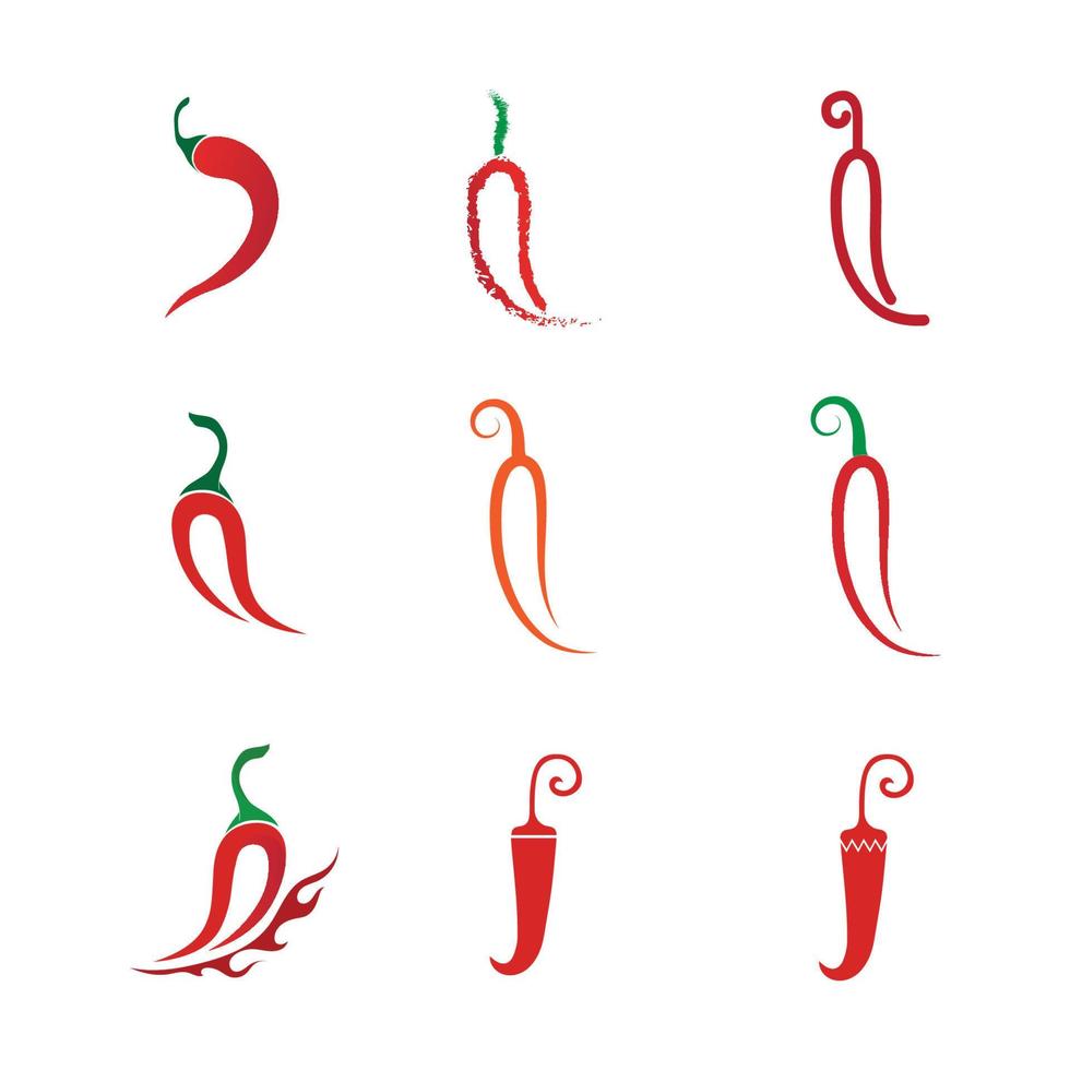 vetor de logotipo de design de temporada de comida de ícone quente e pimentão