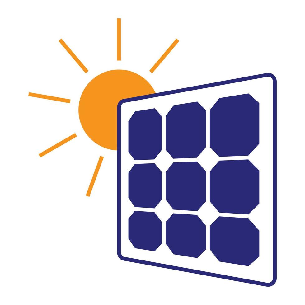 ícone de vetor plano painéis solares de energia renovável para aplicativos ou sites