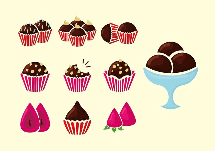 Brigadeiro marrom cookies ilustração vetorial vetor