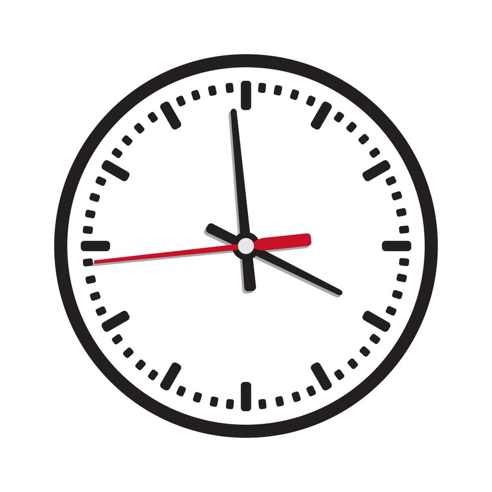 ícone de hora do relógio no fundo, editável, ilustração vetorial em fundo branco vetor