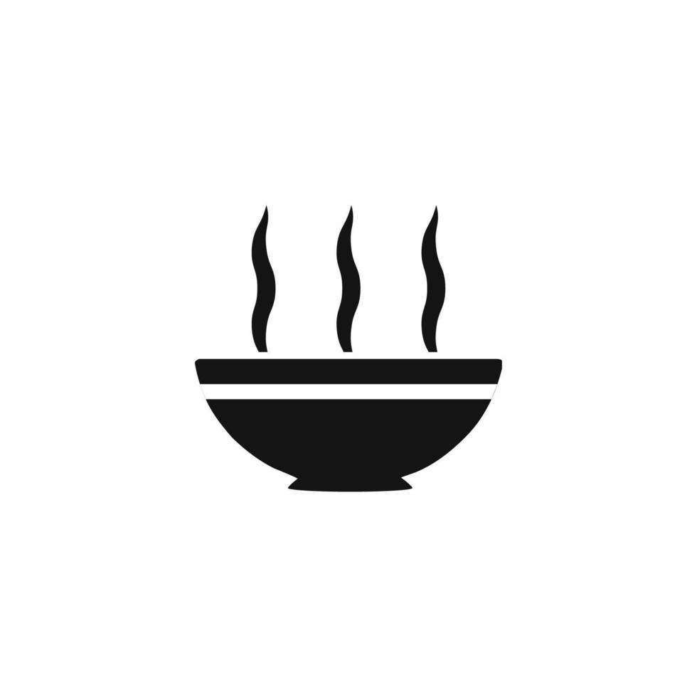 ilustração vetorial de tigela de sopa quente simples, adequada para logotipos de vendas de alimentos etc vetor
