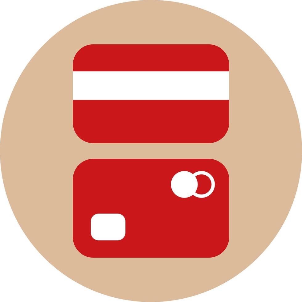 cartão de crédito vermelho, ilustração, sobre um fundo branco. vetor